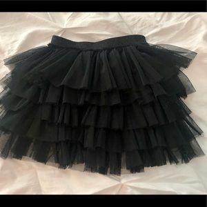 Zara Kids Collection Black Layer Tulle  Ruffle Skirt Girls 8